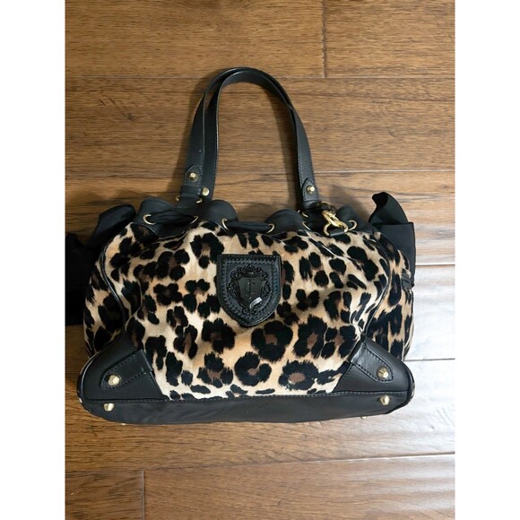 Vintage Juicy Couture Leopard Daydreamer Purse Bag with Double Bow Preowned - Picture 5 of 15